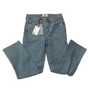 NWT Paige Women’s Jacqueline Crop in Clare Distressed in Light Wash with Raw Hem